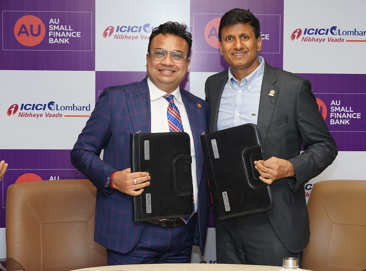 AU Small Finance Bank and ICICI Lombard Announce Bancassurance tie-up –  News Experts